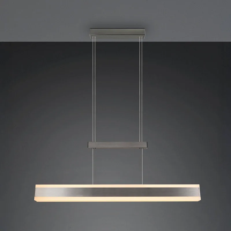 LED hanglamp Arcola, nikkelkleurig, 152 cm, CCT-touchdimmer von Trio in Nikkel – Produktfoto