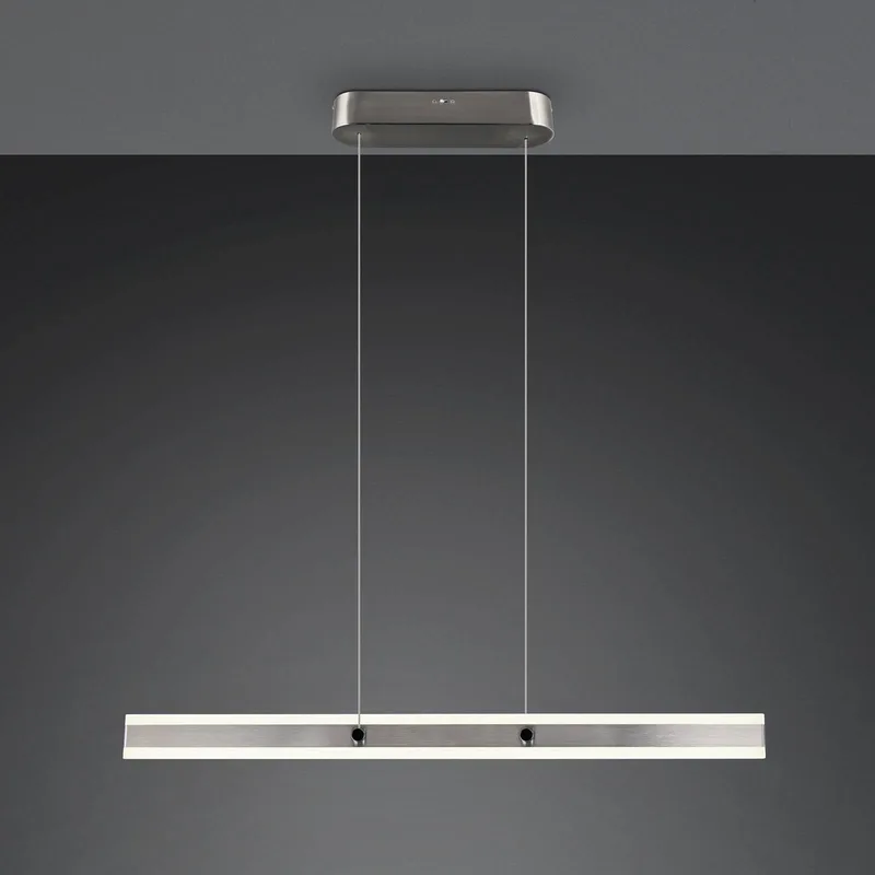 LED hanglamp Arcola, nikkelkleurig, lengte 115 cm CCT 2-lamps. van Trio in Nikkel – productfoto