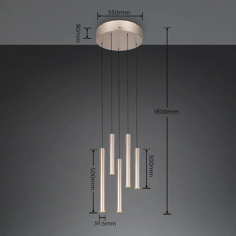 LED hanglamp Arimato, Ø 35 cm, crèmekleurig, metaal, CCT de Trio en Crème – photo produit