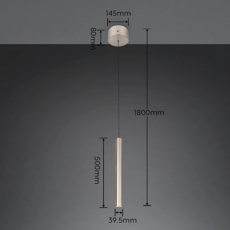 LED hanglamp Arimato, Ø 4 cm, crèmekleurig, metaal, CCT von Trio in Creme – Produktfoto