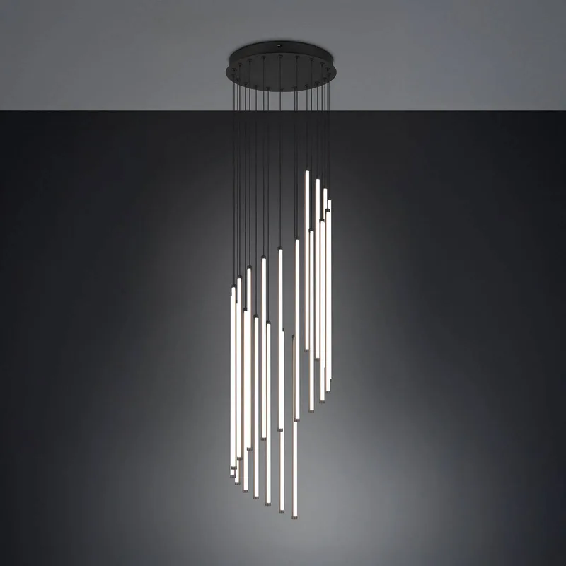 LED hanglamp Baxter, Ø 37 cm, metaal CCT dimbaar de Trio en Noir – photo produit