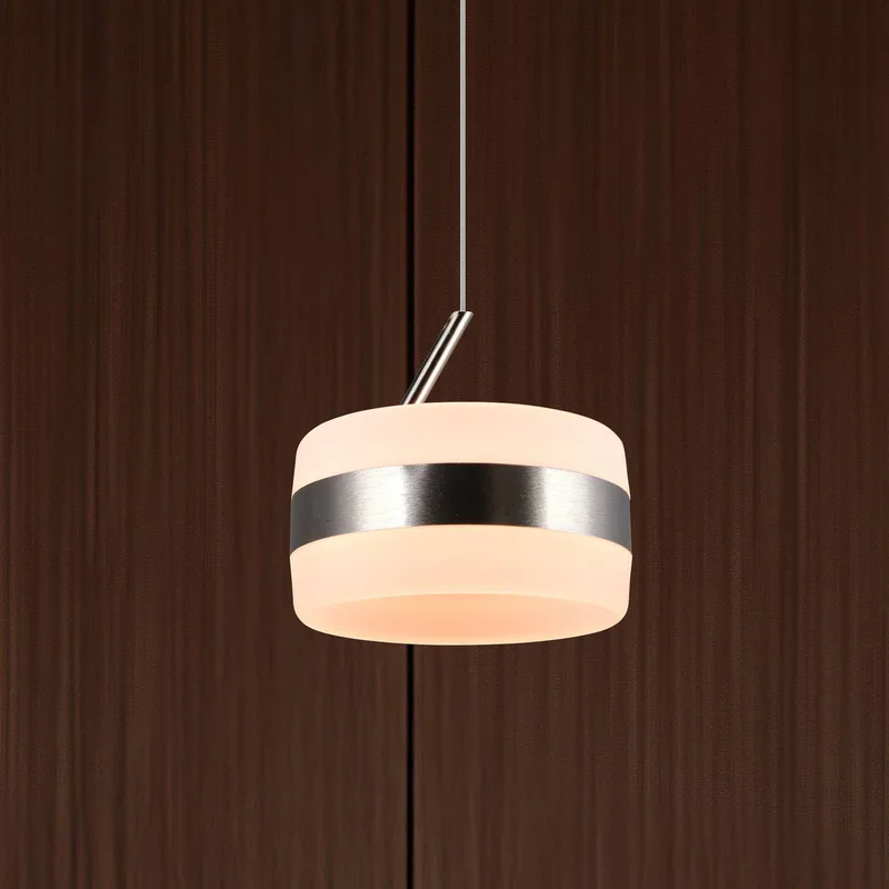 LED hanglamp Dios, nikkelkleurig, Ø 15 cm, metaal, CCT de Trio en Nikkel – photo produit