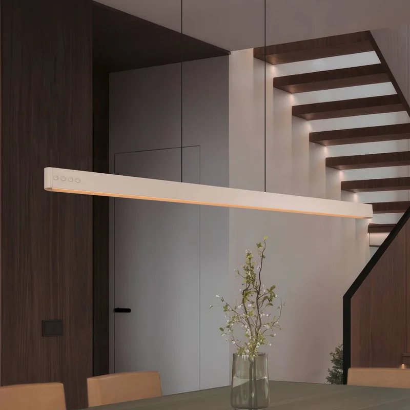 LED hanglamp Donegal, lengte 150 cm, CCT fra Trio i Beige – produktbillede