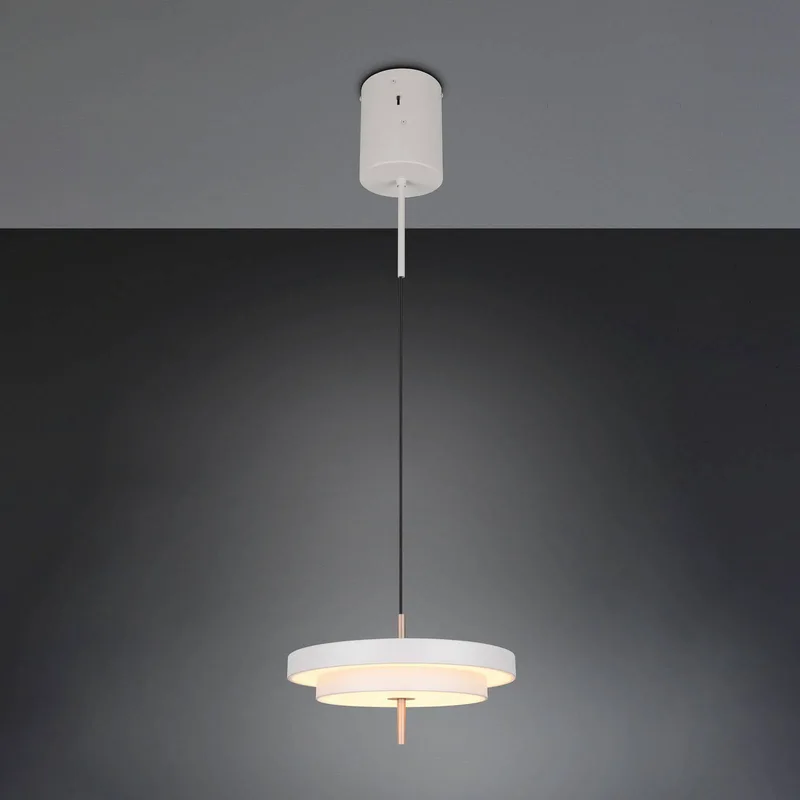 LED hanglamp Keaton, lichtgrijs, Ø 40 cm, metaal, CCT fra Trio i Lysegrå, Hvid – produktbillede
