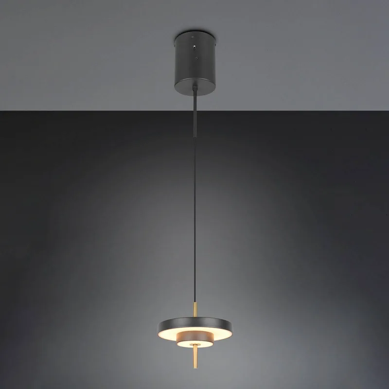 LED-hængelampe Keaton sort/guldfarvet, Ø 20 cm metal CCT fra Trio i Sort, Guld, Hvid – produktbillede