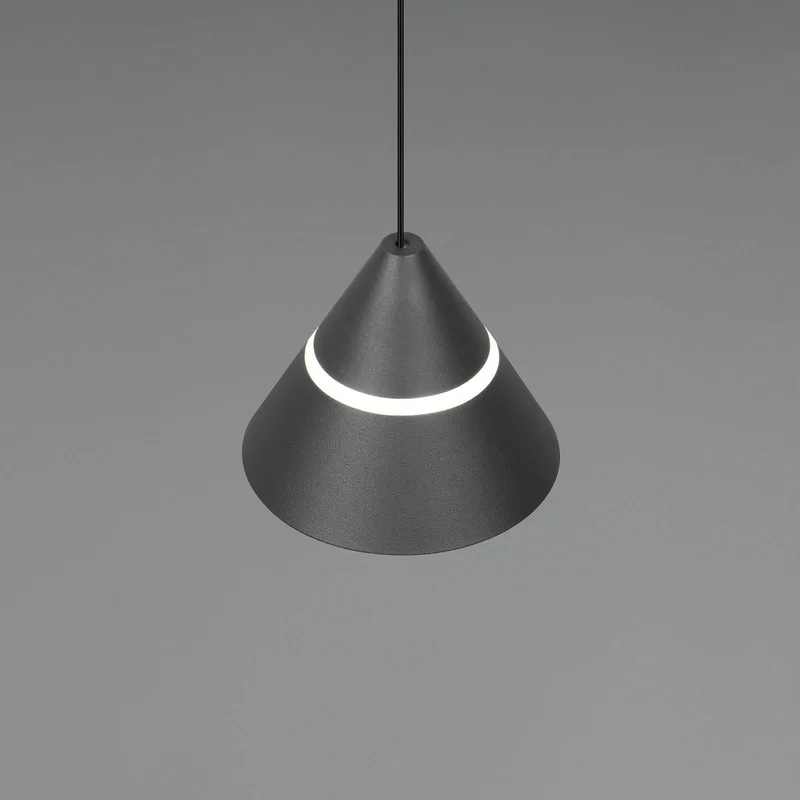 LED hanglamp Romeo, Ø 14 cm, metaal, CCT de Trio en Noir – photo produit