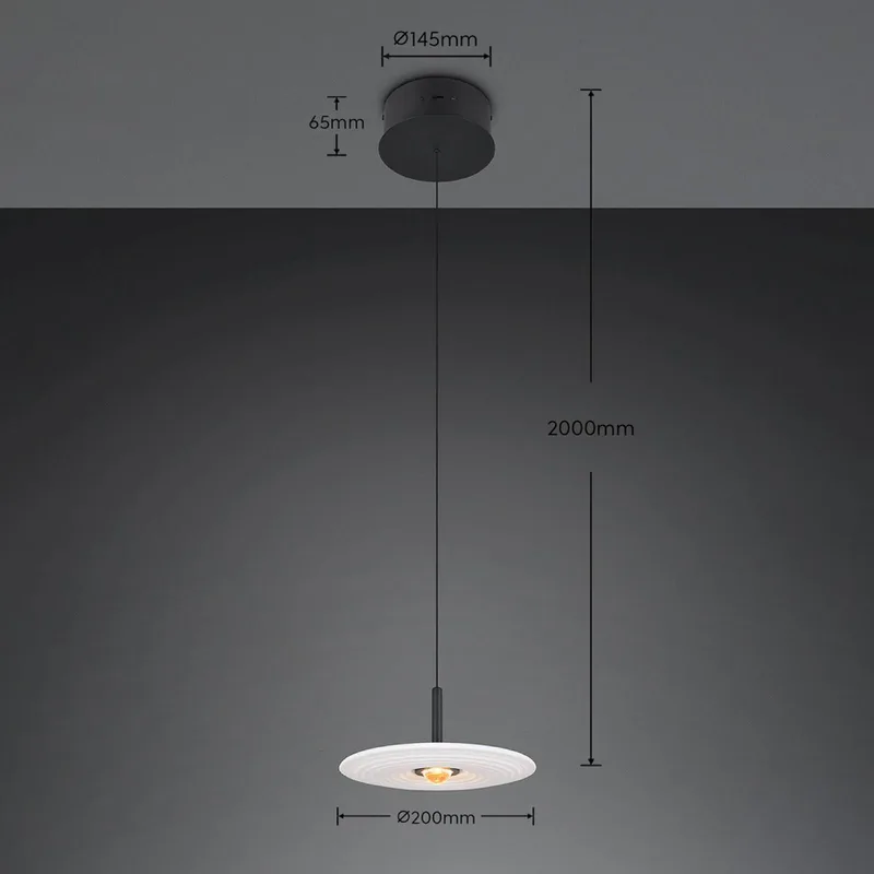 LED hanglamp Sirena, Ø 20 cm, glas, CCT de Trio en Blanc – photo produit