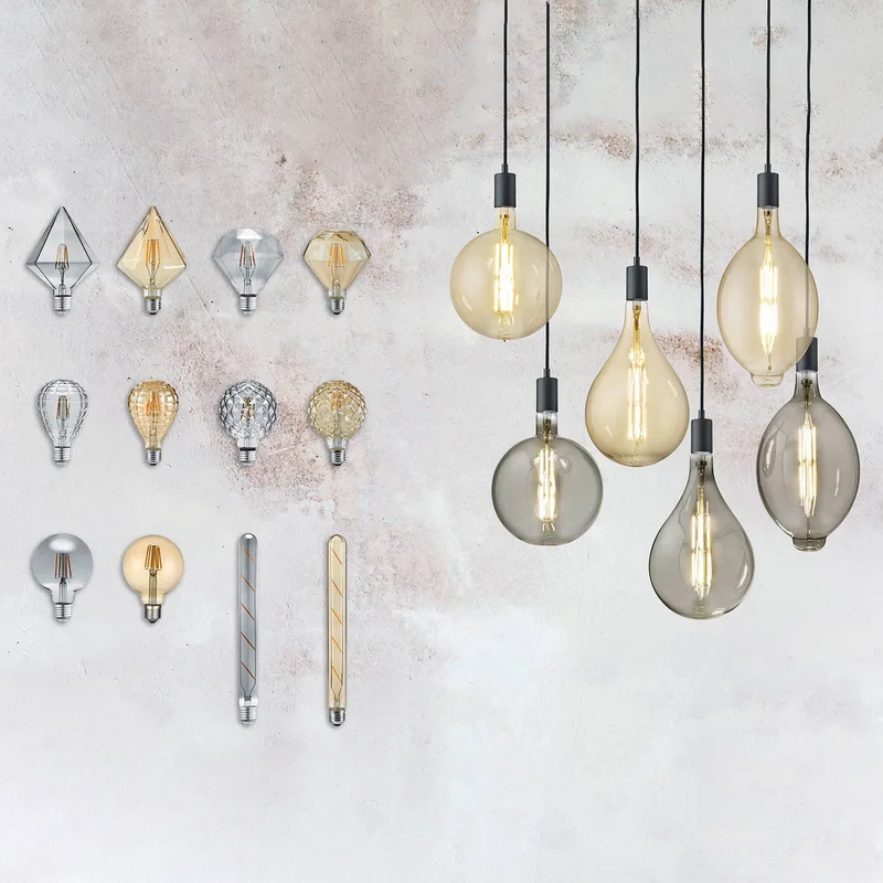 LED lamp E27 4W 2.700K Diamant amber de Trio – photo produit