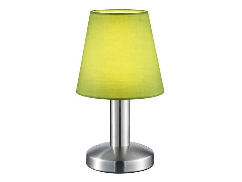 LED Nachttischlampe, Dimmfunktion, LED wechselbar, Warmweiß, klein-e Nachttisch-lampe Touch dimmbar Vintage Design Grün, Höhe 24cm de Trio en Vert, Argent – photo produit