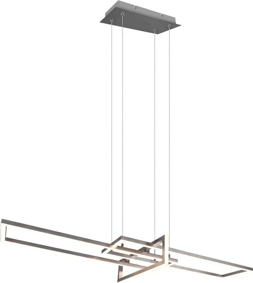 LED Pendelleuchte ALICA, mehrere Helligkeitsstufen, LED fest integriert, Warmweiß, mit Switch Dimmer, über Wandschalter dimmbar, Abhängung 150 cm van Trio in Grijs – productfoto
