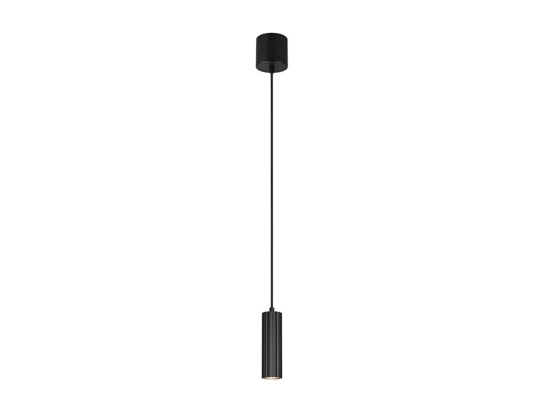 LED Pendelleuchte, Dimmfunktion, LED wechselbar, Warmweiß, kleine Lampe für Esstisch Bett & Nachttisch hängend aus Metall Ø 5,5cm by Trio in Black – product photo