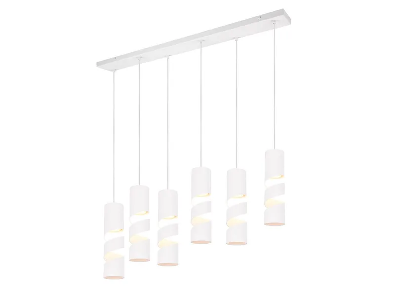 LED Pendelleuchte, Dimmfunktion, LED wechselbar, warmweiß, Mehrflammig-e Esstisch-lampe hängend über Kochinsel, Breite 100cm von Trio in Weiß – Produktfoto
