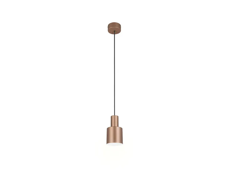LED Pendelleuchte einflammig aus Metall in Coffee, Ø 12cm, dimmbar, LED wechselbar, Warmweiß, klein-e Esszimmerlampe hängend neben Schlafzimmer Bett, mit E27 LED von Trio in Braun – Produktfoto