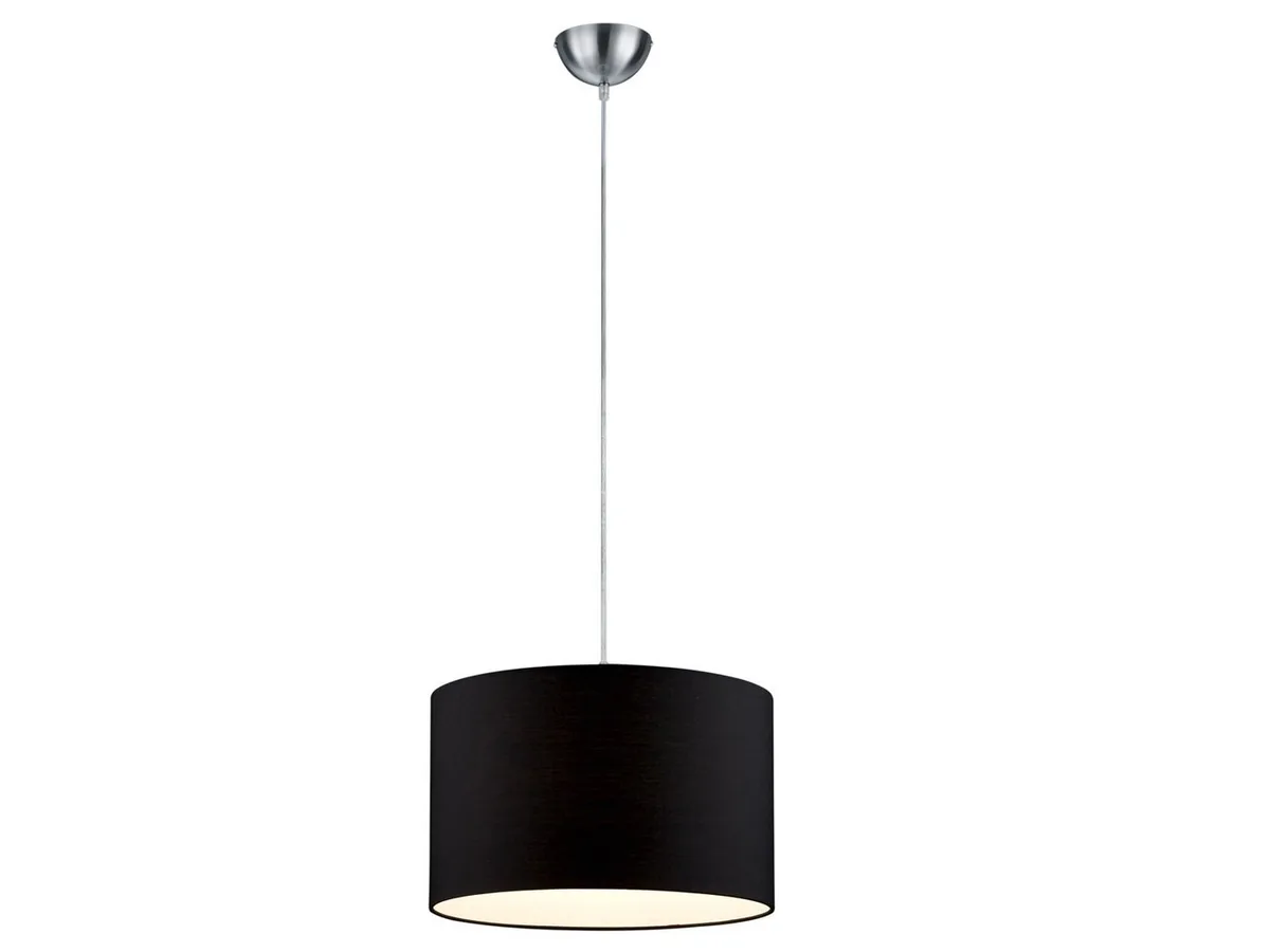 LED Pendelleuchte einflammig mit Stoff Lampenschirm Ø 40cm, Dimmfunktion, LED wechselbar, Warmweiß, Esszimmerlampe für Esstisch hängend, Designklassiker Hängelampe van Trio in Zwart – productfoto