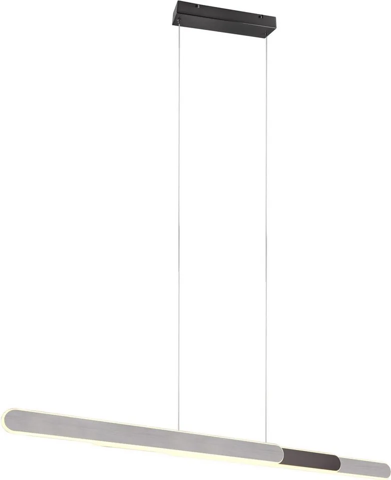 LED Pendelleuchte HELIOS, ausziehbare Hängelampe mit 3 LED Elementen 5800 Lumen CCT, Dimmfunktion, mehrere Helligkeitsstufen, LED fest integriert, Farbwechsler, warmweiß - kaltweiß, 2700-6500K, Touch Dimmer 4 Stufen, höhenverstellbar up and down Licht de Trio en Argent – photo produit