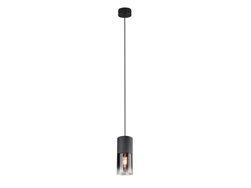 LED Pendelleuchte, LED wechselbar, Warmweiß, klein, Rauchglas einflammig für über Kochinsel & Kücheninsel hängend fra Trio i Sort – produktbillede