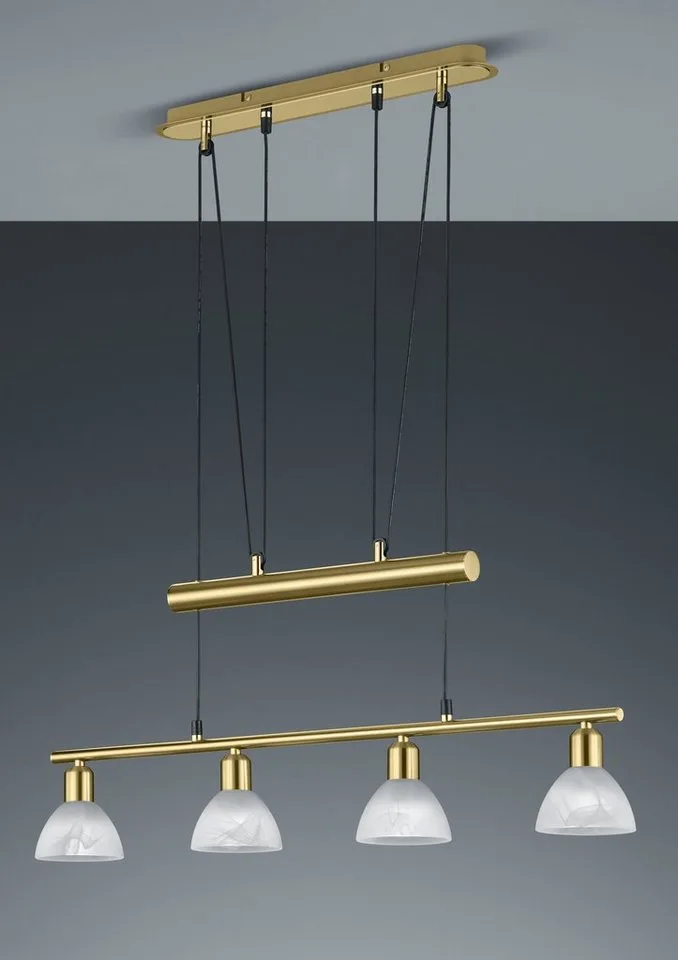 LED Pendelleuchte LEVISTO, Seilzugmechanismus, LED wechselbar, LED Hängelampe, LED Hängeleuchte de Trio en Or – photo produit