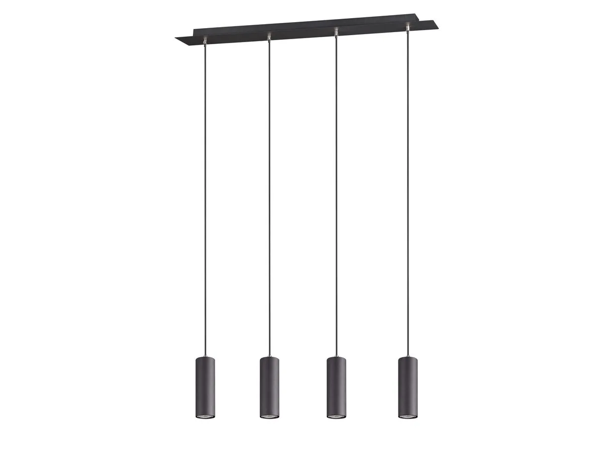 LED Pendelleuchte Metall Breite 75cm mit GU10 LED, dimmbar, LED wechselbar, Warmweiß, modern mehrflammig über Esstisch & Kücheninsel hängend, Esszimmerlampe de Trio en Noir – photo produit