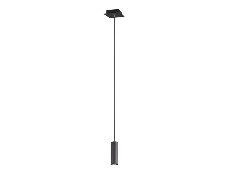 LED Pendelleuchte Metall Ø 6cm inkl. GU10 LED, dimmbar, LED wechselbar, Warmweiß, kleine Esstisch-Lampe einflammig hängend, für Kücheninsel & Nachttisch de Trio en Noir – photo produit