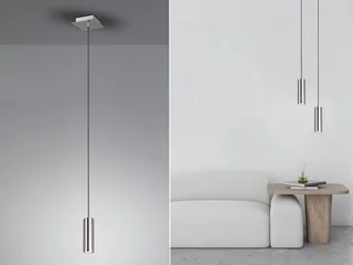 LED Pendelleuchte Metall Silber Ø 6cm inkl. GU10 LED, dimmbar, LED wechselbar, Warmweiß, kleine Esstisch-Lampe einflammig hängend, für Kücheninsel & Nachttisch de Trio en Argent – photo produit 2 sur 5