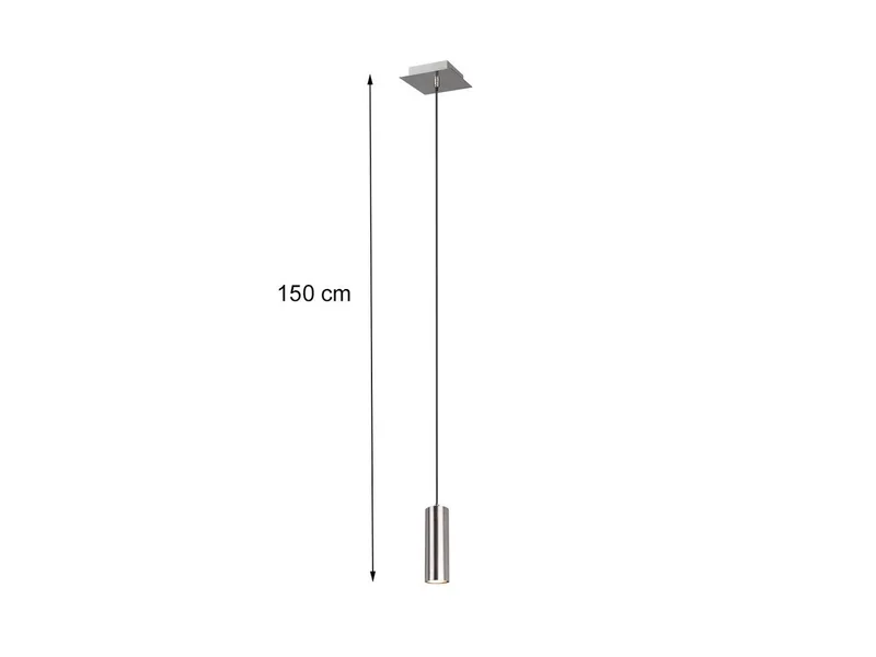 LED Pendelleuchte Metall Silber Ø 6cm inkl. GU10 LED, dimmbar, LED wechselbar, Warmweiß, kleine Esstisch-Lampe einflammig hängend, für Kücheninsel & Nachttisch de Trio en Argent – photo produit 4 sur 5