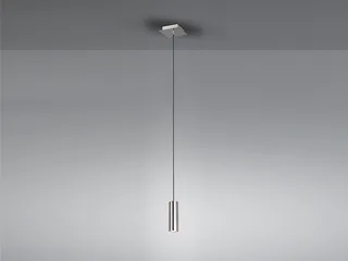 LED Pendelleuchte Metall Silber Ø 6cm inkl. GU10 LED, dimmbar, LED wechselbar, Warmweiß, kleine Esstisch-Lampe einflammig hängend, für Kücheninsel & Nachttisch de Trio en Argent – photo produit 3 sur 5