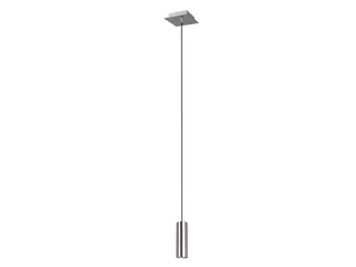 LED Pendelleuchte Metall Silber Ø 6cm inkl. GU10 LED, dimmbar, LED wechselbar, Warmweiß, kleine Esstisch-Lampe einflammig hängend, für Kücheninsel & Nachttisch de Trio en Argent – photo produit 1 sur 5
