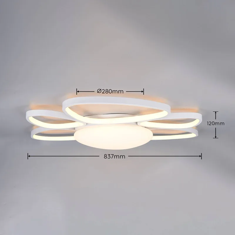 LED plafondlamp Amelio, wit, 85 cm, CCT, afstandsbediening de Trio en Mat wit – photo produit