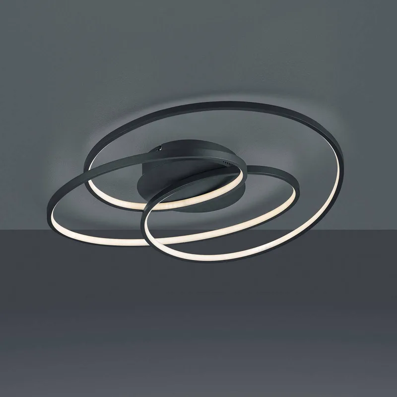 LED plafondlamp Gale, 60 cm fra Trio i Mat zwart – produktbillede