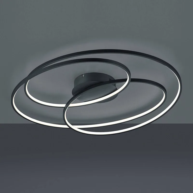 LED plafondlamp Gale, 80 cm fra Trio i Mat zwart – produktbillede