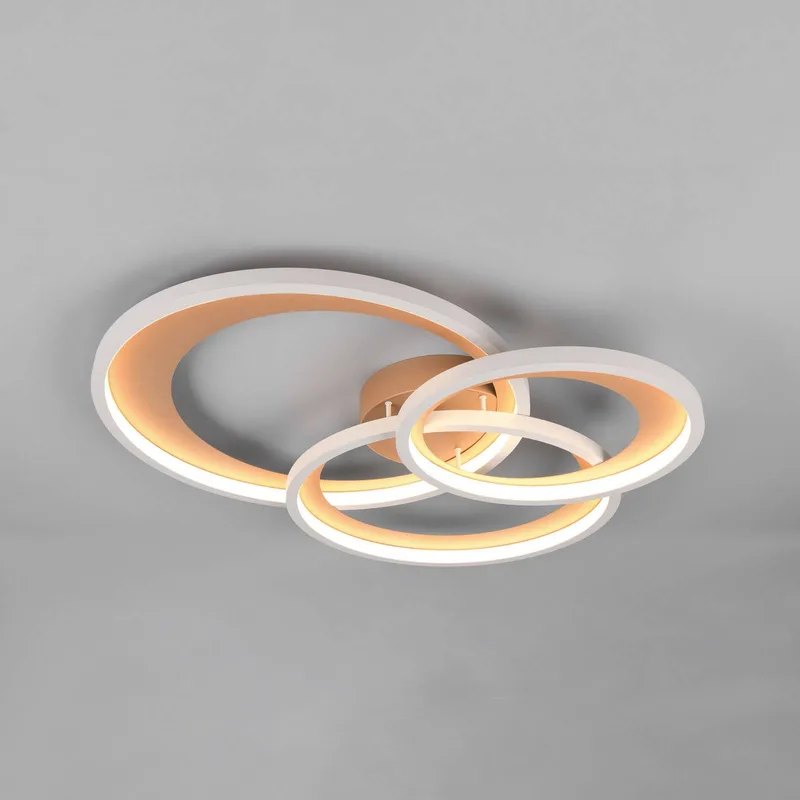 LED plafondlamp Granada, bruin, lengte 71 cm, metaal, CCT fra Trio i Brun, Grå – produktbillede