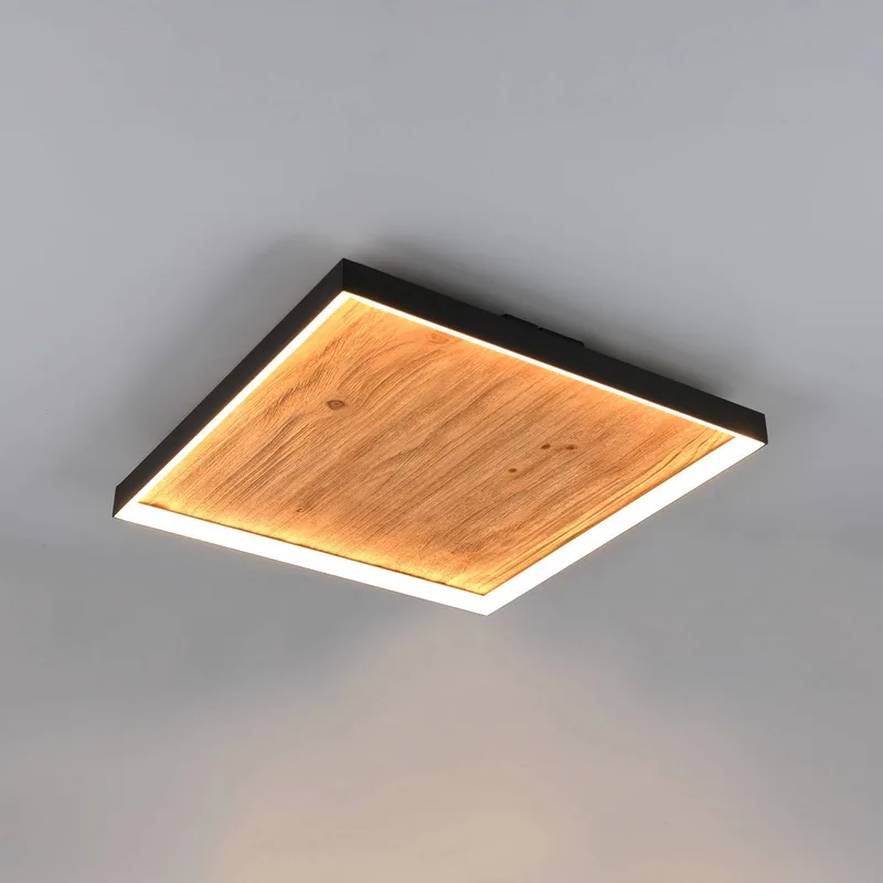 LED plafondlamp Kalea, lengte 45 cm, houtkleurig, hout de Trio en Houtkleurig, Noir – photo produit