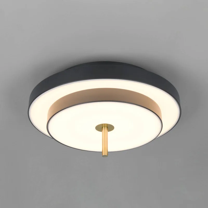 LED plafondlamp Keaton, zwart/goudkleurig, Ø 40 cm, CCT de Trio en Noir, Or, Blanc – photo produit