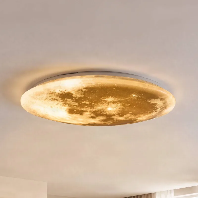 LED-loftlampe Lunar med fjernbetjening 60cm fra Trio i Hvid – produktbillede