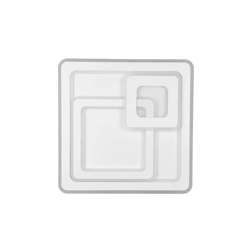 LED plafondlamp Mita met afstandsbediening, CCT, hoekig de Trio en Wit mat, Gris – photo produit