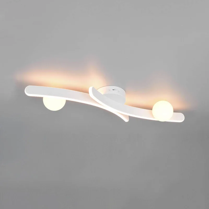 LED plafondlamp Napoli, mat wit, lengte 70 cm, metaal CCT de Trio en Wit mat – photo produit