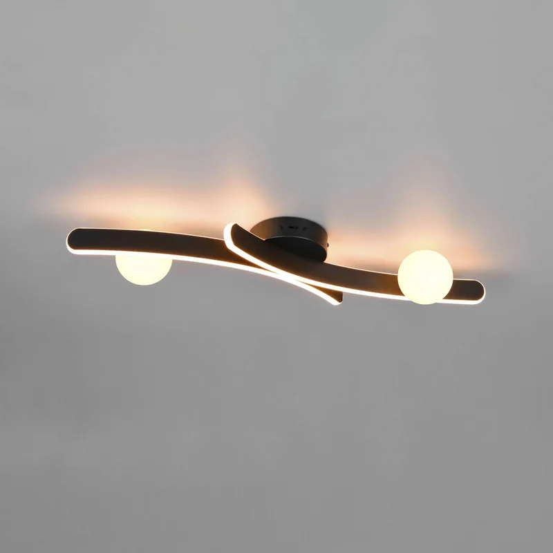 LED plafondlamp Napoli, matzwart, lengte 70 cm, metaal fra Trio i Zwart mat – produktbillede