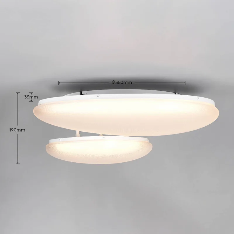 LED plafondlamp Ozera, lengte 67 cm, kunststof, CCT, 2-lamps. de Trio en Blanc – photo produit
