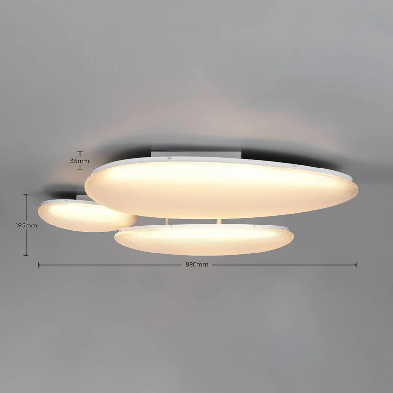LED plafondlamp Ozera, lengte 95 cm, kunststof, CCT, 3-lamps. de Trio en Blanc – photo produit