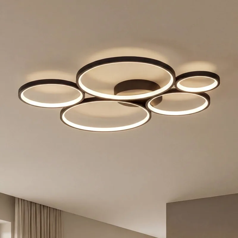 LED plafondlamp Rondo de Trio en Mat zwart – photo produit
