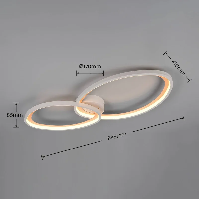 LED plafondlamp Sivo, lengte 84 cm, matwit, metaal, CCT van Trio in Mat wit – productfoto
