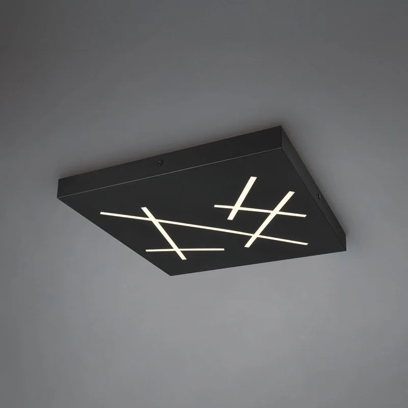 LED plafondlamp Snip, matzwart, lengte 50 cm, metaal, CCT fra Trio i Sort – produktbillede