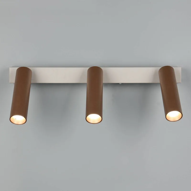 LED plafondspot Ambala. Lengte 44 cm, grijs/bruin, 3-lamps. de Trio en Gris, Marron – photo produit