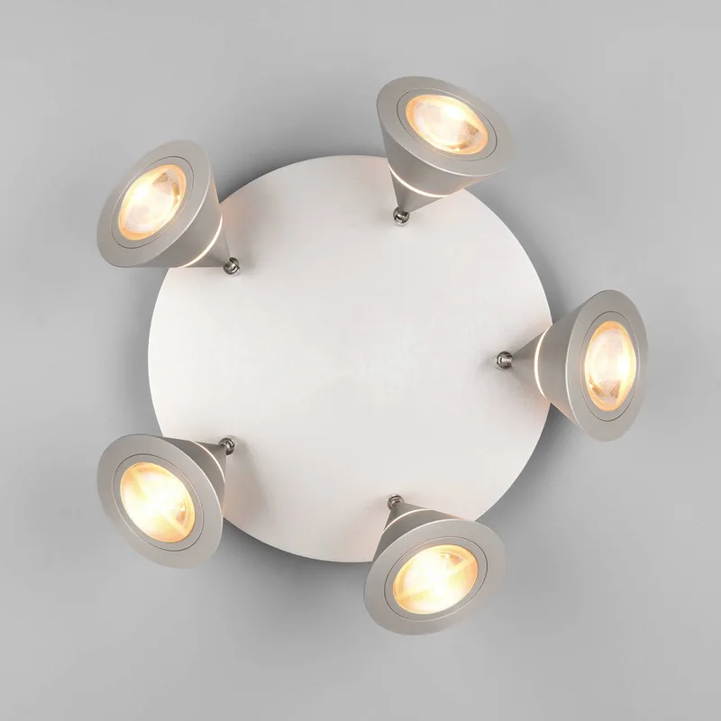LED plafondspot Romeo, Ø 30 cm, nikkelkleurig, 5-lamps. by Trio in Nikkel – product photo