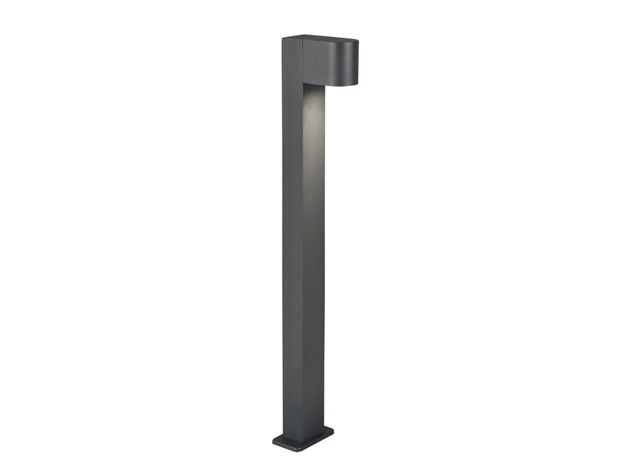 LED Pollerleuchte Anthrazit mit GU10 LED, Höhe 100cm, LED wechselbar, Warmweiß, Wegeleuchte zur Garten Wegbeleuchtung, Außenleuchte Gartenlampe von Trio in Schwarz – Produktfoto