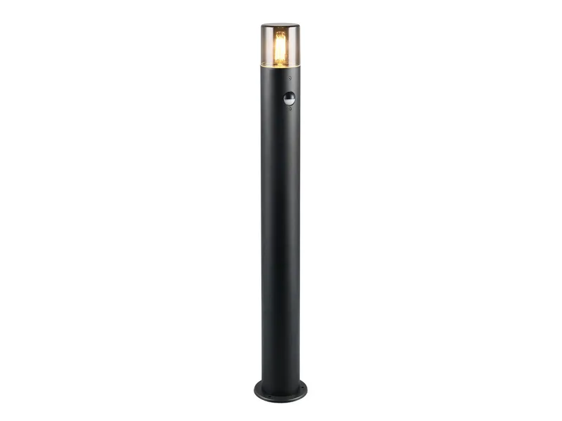 LED Pollerleuchte, Bewegungsmelder, LED wechselbar, Warmweiß, Wegbeleuchtung, Ideen Garten-Beleuchtung, Terrassenleuchte, Höhe 80cm de Trio en Noir – photo produit