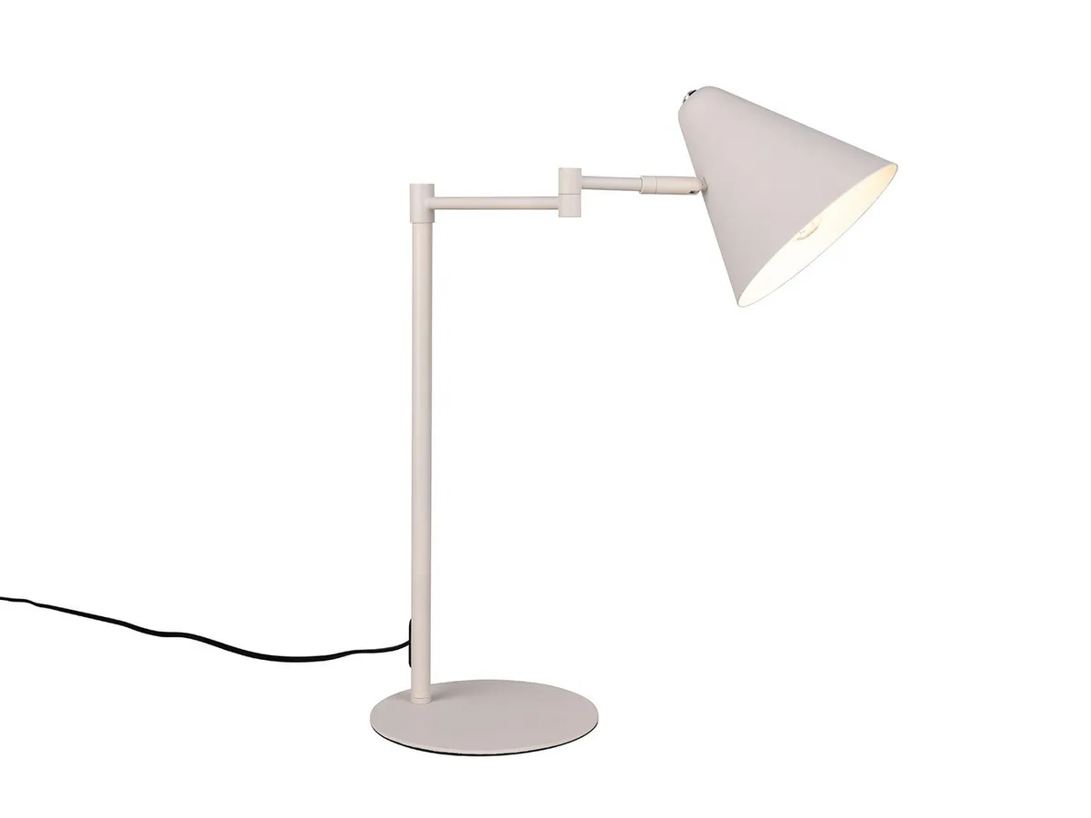 LED Schreibtischlampe mit Schwenkarm & E14 LED, Höhe 50,5cm, dimmbar, LED wechselbar, Warmweiß, große Nacht-Tischlampe, Retro Leselampe de Trio en Gris – photo produit