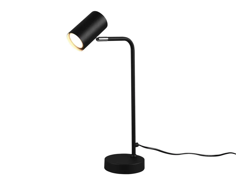 LED Schreibtischlampe Spot schwenkbar mit GU10 LED, Höhe 45cm, dimmbar, LED wechselbar, Warmweiß, große Nacht-Tischlampe, moderne Schreibtischleuchte Büro de Trio en Noir – photo produit
