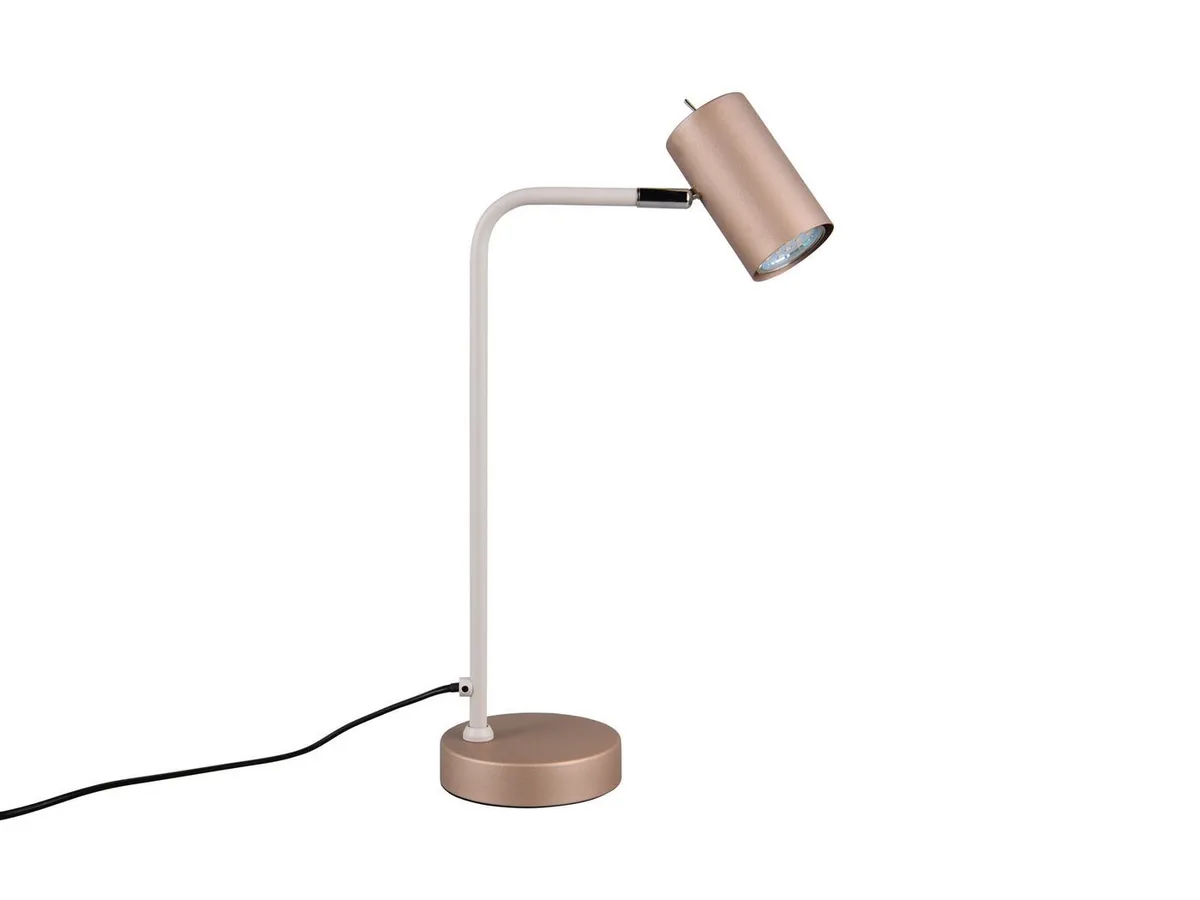 LED Schreibtischlampe Spot schwenkbar mit GU10 LED, Höhe 45cm, dimmbar, LED wechselbar, Warmweiß, große Nacht-Tischlampe, moderne Schreibtischleuchte Büro de Trio en Marron – photo produit