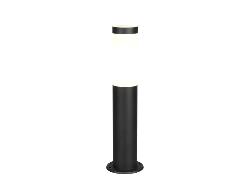 LED Sockelleuchte aus Edelstahl Höhe 45cm, LED wechselbar, warmweiß, Wegbeleuchtung Gartenlampen Garten-Beleuchtung Einfahrt, inkl. E27 LED de Trio en Noir – photo produit